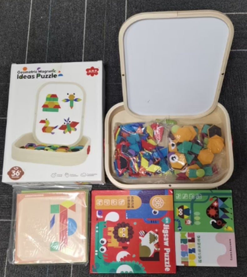 Wooden Three-Dimensional Jigsaw Puzzle Jigsaw Puzzle Geometric Intelligence Development Building Blocks Kindergarten Children'S Educational Toys For 3 To 6 Years Old - Image 1